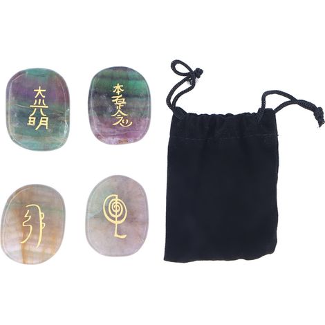 4 Pierres de Chakra Polies pour Méditation, Équilibrage Énergétique et Purification - Taille Paume, Lustre Éclatant (1/5)