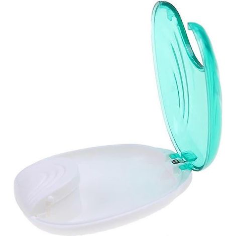 Boîte de rangement portable pour prothèses dentaires, avec panier et plateau de rangement, pour aligneurs, protège-dents et appareils orthodontiques (gris clair) (1/5)
