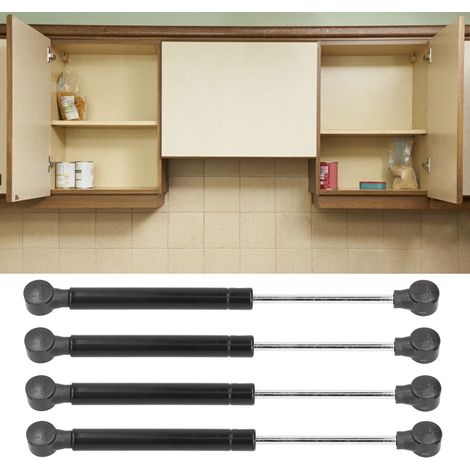 Amortiguadores de gas para puertas de armarios, paquete de 4, fuerza de elevación de 80 N, aleación de aluminio ABS, para puertas y tapas de armarios. (1/5)