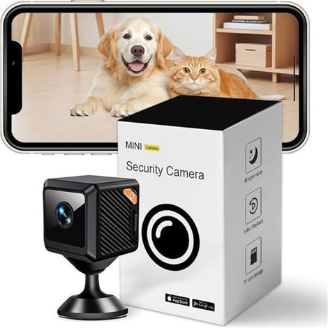Mini caméra surveillance - KINZON - 4K Ultra HD - Grand angle 140° - Batterie 600 mAh - SD 256 Go (1/5)