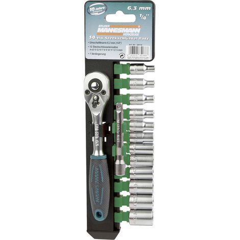 Brüder Mannesmann  M29114 1/4" (6.3 mm) Steckschlüsselsatz    4, 4.5, 5, 5.5, 6, 7, 8, 9, 10, 11, 12