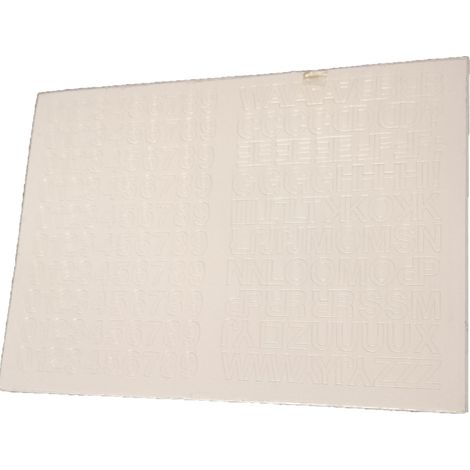 Selbstklebende Folienbuchstaben und -zahlen, 0,6 cm, weiß