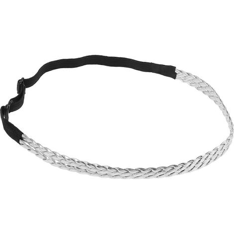 Bandeau tressé compatible avec décoration argentée en PU extensible pour femmes (1/5)