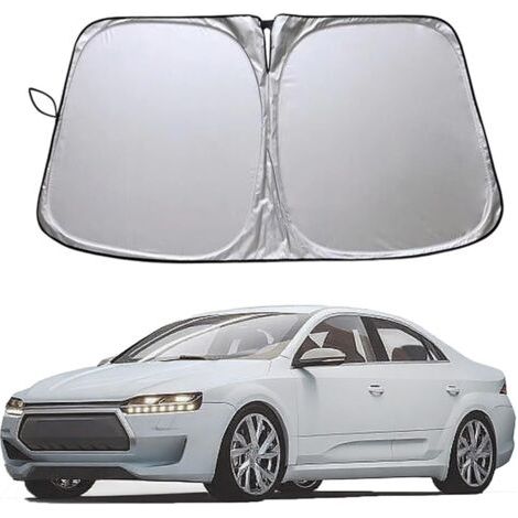 Pare-Soleil Voiture Pare-Brise Universel 145x80cm - Protection UV Réfléchissante & Pliable, Isolation Thermique pour SUV/Berline (Titane Argent, 140 70 cm) (1/5)