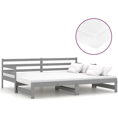 Maison Exclusive - Ausziehbares Tagesbett 2x(90x200) cm Grau Mass (1/5)
