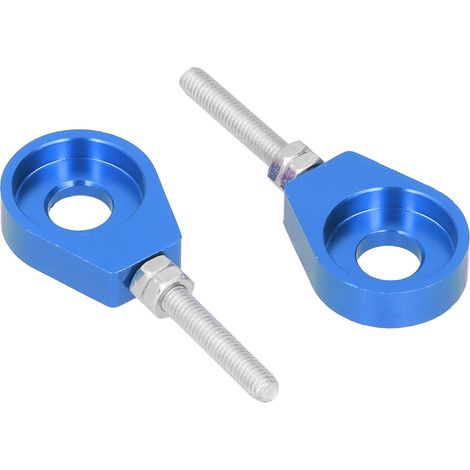 Set mit 2 Kettenspannern aus Aluminium, 12,7 mm (0,5 Zoll), universell für Motorräder und ATVs, blau (1/5)
