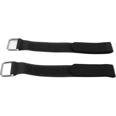 Lot de 2 sangles de fixation en nylon 20 x 200 mm, réglables et élastiques, pour vélo, avec organisateur de vélo intégré, noires. (1/5)