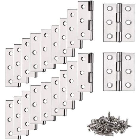 BARKBUSTERS Charnières en Acier Inoxydable, 20 Pièces Petites Charnières (avec 120 Vis ), Charnières, Charnières Plates, Quincaillerie de Mobilier de Maison Armo (1/4)