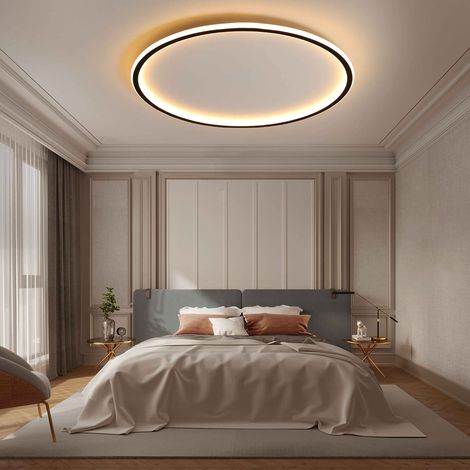 Plafonnier LED, 25W, 3000K, 6000K, 40 cm, finition noire, télécommande, luminosité réglable.-AquaForge (1/5)
