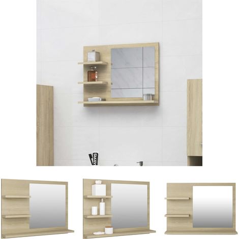 Badspiegel Sonoma-Eiche 60x10,5x45 cm Spanplatte (1/5)