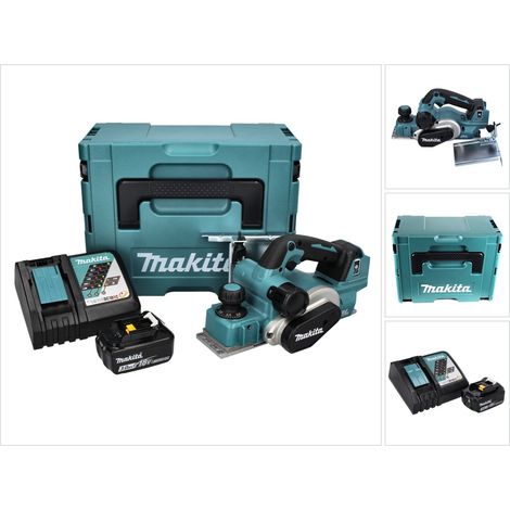 Makita DKP 181 RF1J Akku Hobel Falzhobel 82 mm 18 V Brushless + 1x Akku 3,0 Ah + Ladegerät + Makpac