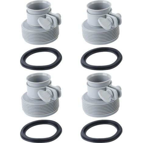 Adaptateur de tuyau de piscine 4 pièces 1,5 pouce Raccords en plastique gris pour pompes de piscine hors sol et systèmes d'eau salée (1/5)