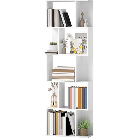 Bibliothèque S 5 niveaux 10 supports 60x24x184,5 cm blanc