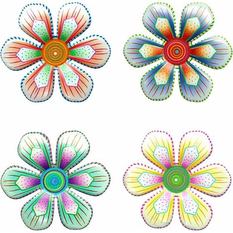 4 PCS Métal Fleur Décoration Murale Mur Art Sculpture D'intérieur Décor de Mur de Fleur en Métal Décoration à Suspendre (1/5)