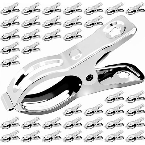 40 pièces jardin clips inoxydable acier jardin clips robuste usage Greenhouse Clamps pour Secure Netting et Covers (1/5)