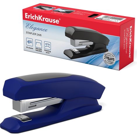 Agrafeuse 11-30 feuilles brand ERICHKRAUSE model Erichkrause Stapler Elegance Half-Strip - Résistant a aux coups - Mécanisme de Acier - 2 Types de Agrafage - Couleur variée