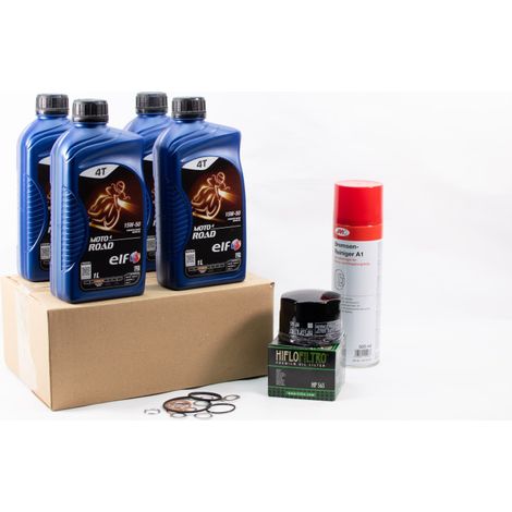 Kit Entretien Vidange Standard pour APRILIA SHIVER 750 de 2007 à 2017 - ELF MOTO 4 ROAD 15w50 4L