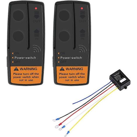 Universelles Steuerungsset für 2,4 GHz 12V/24V elektrische Seilwinden mit 2 Fernbedienungen und 1 Empfänger für Jeep, Quad und Geländewagen. (1/5)