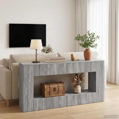 vidaXL Tavolo consolle Rigato Sonoma grigia 155 x 29 x 74 cm