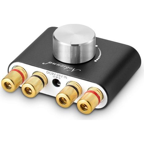 Mini amplificateur de puissance Bluetooth stéréo Hi-Fi amplificateur numérique 2.0 canal 50W × 2 avec entrée AUX / USB / Bluetooth sans fil récepteur audio PC carte son avec alimentation (1/5)