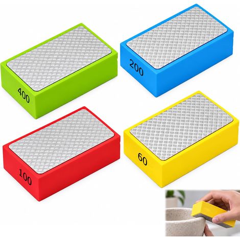 4 Pièces Cales à Poncer Diamant Carrelage, Éponge Abrasive pour Carreaux (1/5)