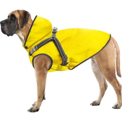 Imperméable Chien Capuche Petits Moyens Grands Chiens Chiots Jaune L (1/5)