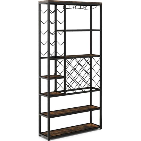 COSTWAY Rack Industriale Indipendente per Vino da Pavimento, per Bar Domestico, La Dispensa, La Sala da Pranzo