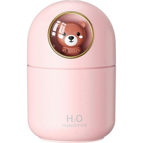 Humidificateur USB silencieux à motif animal mignon, diffuseur d'arômes, humidificateur de bureau/voiture/brumisateur, rose (1/5)
