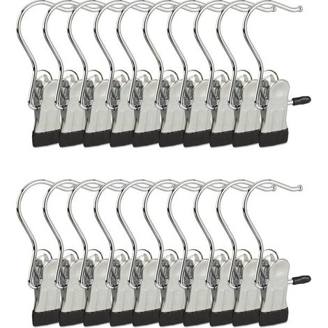 Ganchos para botas - Paquete de 20 - Antideslizantes - Metálicos - Para colgar botas - Clips para botas (1/4)
