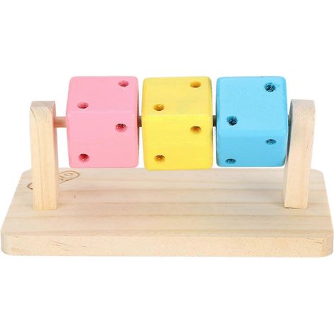 Jouet en bois amusant pour hamster, jouet d'entraînement pour faire ronger les dents, jouet interactif pour animaux de compagnie (1/3)