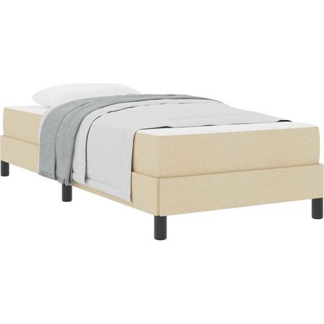 Matelas à ressorts avec matelas beige, 80 x 200 cm, revêtement en tissu. (1/5)