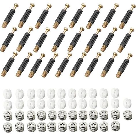 Ferrure D'assemblage 25 Pièces Raccords de Came Connexion 3 en 1 Connecteur de Meuble Raccord Came Connecteur de Meuble Excentrique Raccord pour Épisser Les Meubles Armoires de Table D'Armoire (1/5)