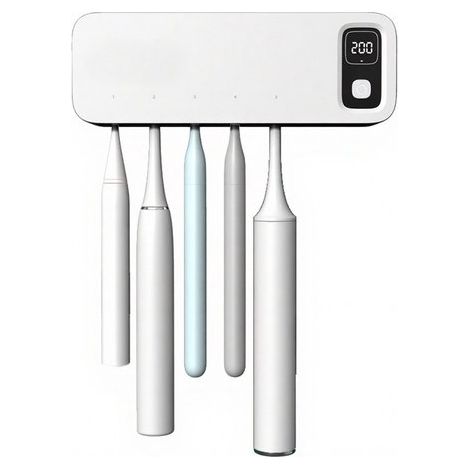 Étui à brosses à dents - Porte-brosse à dents électrique - Stérilisateur UV pour brosses à dents, 20,5 x 7 x 4 cm, Blanc (1/5)