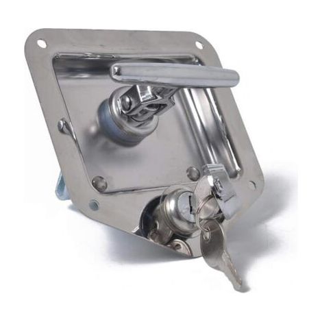 T Forme Acier Inoxydable Remorque RV Voyage Serrure Anti-vol Boîte À Outils Poignée Serrure de Porte pour Caravane Camion Camp Motorhome Patrol Car (1/5)