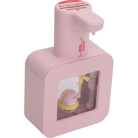 Distributeur de savon moussant automatique à 3 niveaux réglables, à poser sur un comptoir ou à fixer au mur, sans contact, batterie rechargeable 1200 mAh, rose. Idéal pour la cuisine, la salle de bain (1/5)