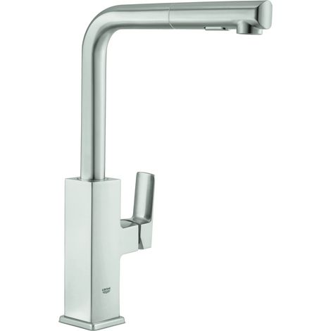 Grohe Tallin Miscelatore Monocomando per Lavello, Satinato, con doccetta estraibile a 2 getti, bocca girevole, Installazione veloce, 30420DC0 (1/5)