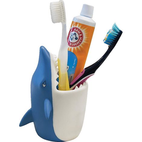 Support de Brosse à Dents Amusant pour Enfants - Organiseur de Salle de Bain pour Dentifrice et brosses à Dents - Également idéal pour stylos, Crayons et marqueurs Gris Souris (1/5)
