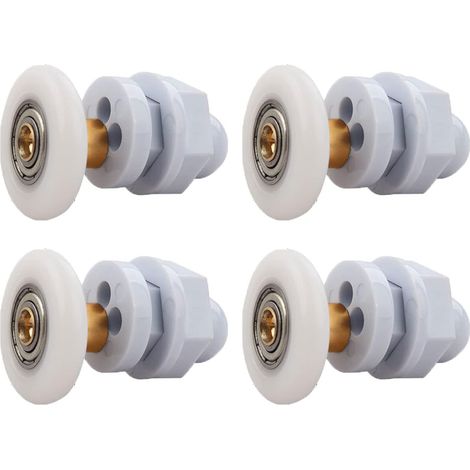 JSSEVN Duschkabinenrollen, 4 Stück Messing-Schiebetürrollen, Schiebetürrollen, für Duschkabinen-Ersatz (27 mm) (1/5)