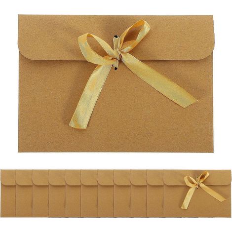 Lot de 50 enveloppes en papier kraft pour cartes de vœux, style vintage, idéales pour le bureau. (1/3)