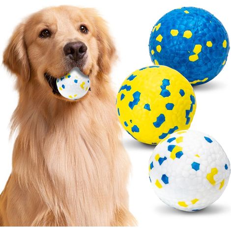 Balles pour Chiens Indestructible, Balle Chien Haute élastique, Jouets Interactifs Chiens, Balle Tennis Chien en matériau E-TPU, Inodore et Inoffensif, Moyens et Grands Chien, 3Pcs, Ø 7.6cm (1/5)