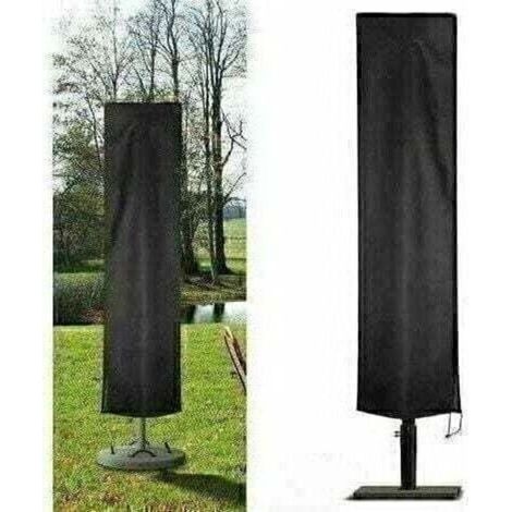 Housse Parasol Déporté Jardin en 210D Oxford Imperméable. Couverture pour Parasol Jardin. Housse de Protection Parasol Déporté Anti-UV/Poussière/Pluie/Vent (240x57x57cm. Noir) (1/5)