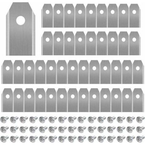 45 x Lames de Rechange en Titane, Lames de Tondeuse à Gazon pour Toutes Les Tondeuses Robotiques Husqvarna Automower, Gardena, Yardforce, Robuste (3g / 0.75mm) avec Vis (1/4)