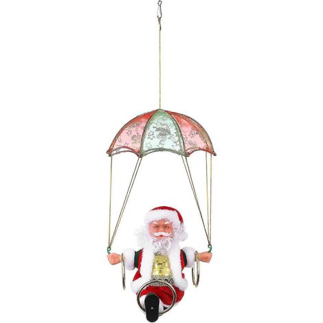 Décorations saisonnières et de fêtes - Poupée Père Noël électrique chantante et dansante - Cadeau de Nouvel An - Noël Q (1/5)