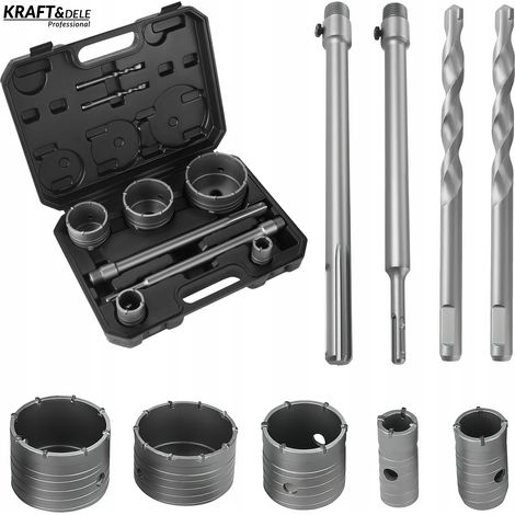 Lochsägen-Set für Betonmauerwerk, SDS MAX plus Schneidkopf, 9-teilig, 30–100 mm (1/5)