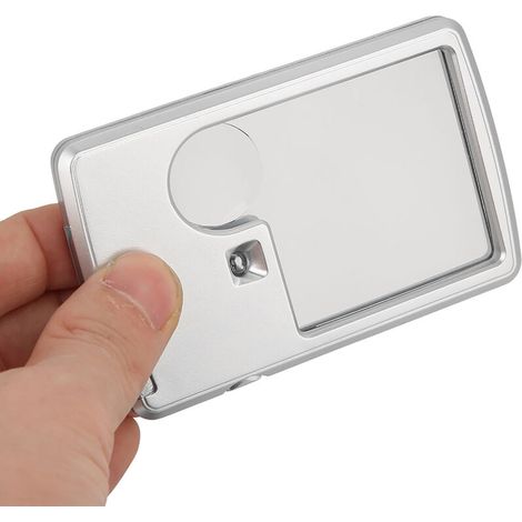 Taschenlupe mit LED-Beleuchtung, 3-facher und 6-facher Vergrößerung, Lederetui zum Lesen von Karten und kleinen Texten