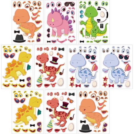 Autocollants 12 Feuilles Puzzle Dinosaures DIY (1/5)