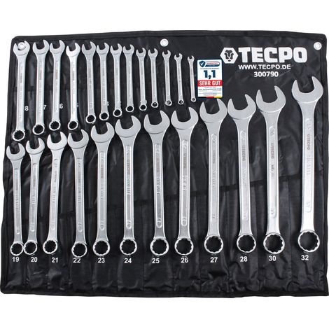 TECPO Maul-Ringschlüssel-Satz 25-teilig Ring Maulschlüssel Werkzeug Schlüssel Set, 6-32mm