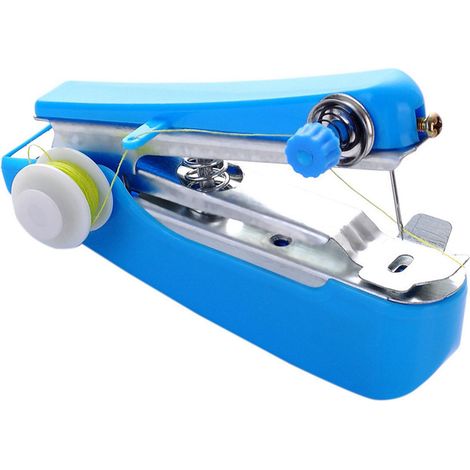Tragbare und praktische Nähmaschine, Mini-Nähmaschine in Blau für Zuhause und Reisen