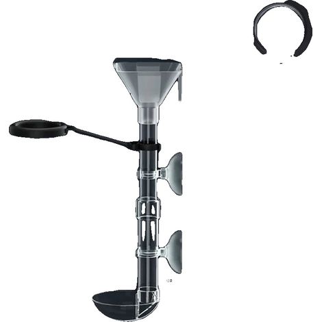 Dispensador de comida para peces, altura ajustable, diseño transparente, pequeño (1/2)