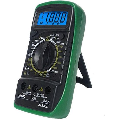 Multimètre numérique portable XL830L, rétroéclairage LCD, ampèremètre AC/DC, vert C (1/5)